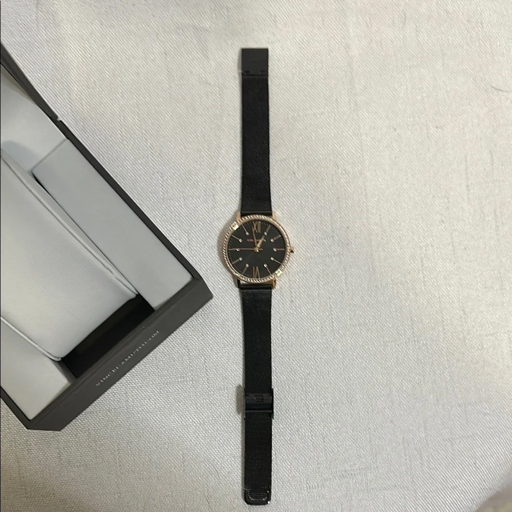 Vince Camuto Black and Rose Gold Analog Watch